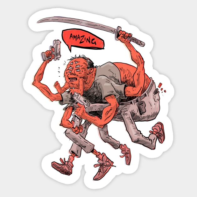 Red Man Spider Sticker by RossHayes